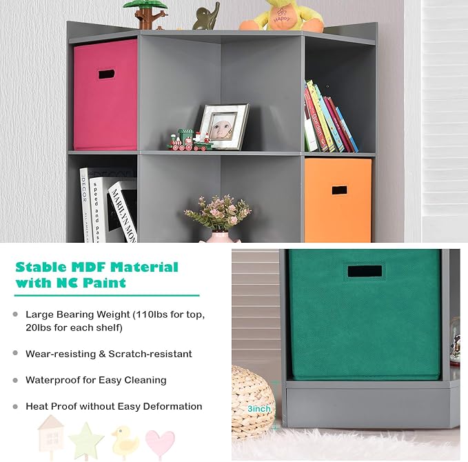 HONEY JOY Kids Toy Storage Organizer, 9-Cubby Toy Bin Organization Storage - Image 6
