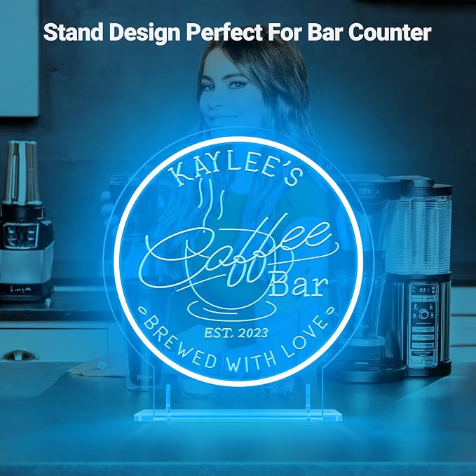 Personalized Neon Coffee Bar Sign - Image 2