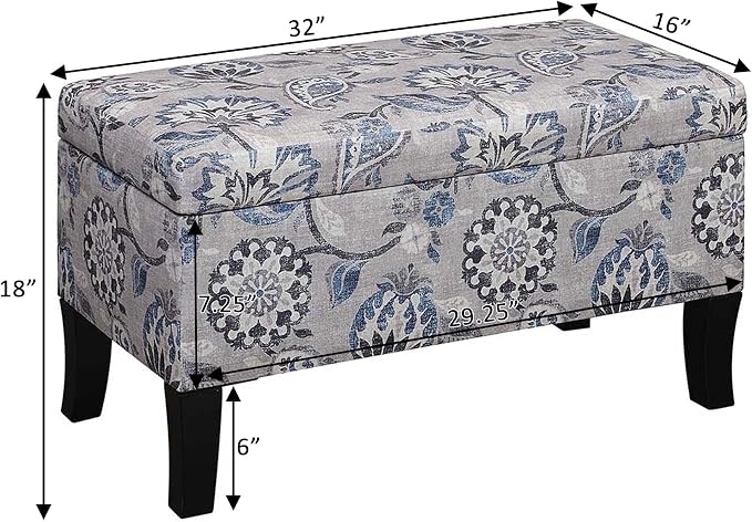 Convenience Concepts Designs4Comfort Winslow Storage Ottoman Bench 32" - Image 3