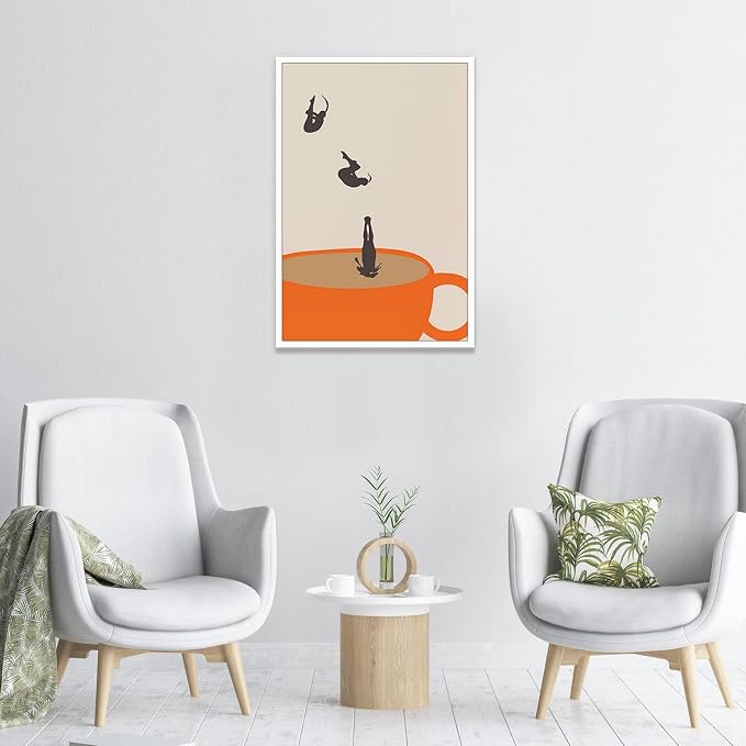 Retro Coffee Diver Canvas Wall Cafe Art Wall Modern Preppy Decor Fun Retro - Image 6