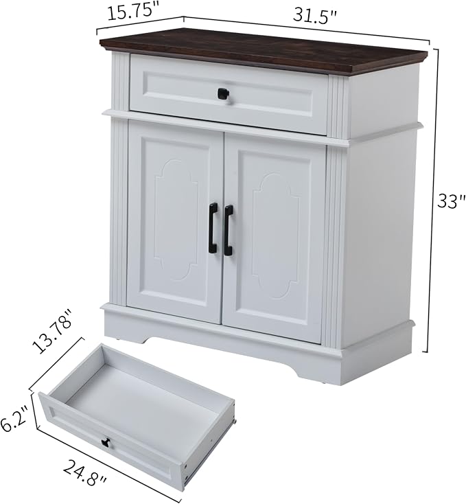 White Farmhouse Storage Cabinet - Image 2