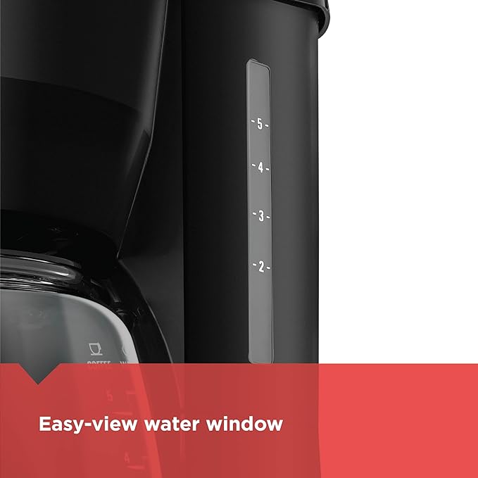 BLACK+DECKER 5-Cup Coffeemaker, DCM600B Black - Image 6