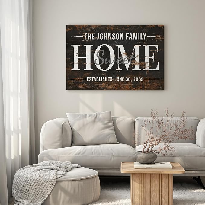 IPIC - Personalized Farmhouse Family Sign on Canvas, Custom Rustic Family Wall - Image 3