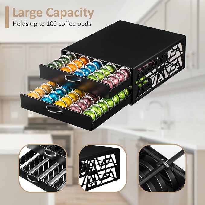 ZCDCP 2-Tier 100-Capacity Vertuo Pod Organizer - Image 4