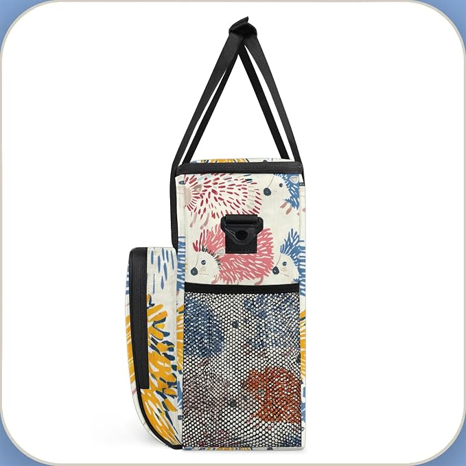 Hedgehog Colorful Coffee Maker Carring Bag, Large Insulated Storage Organizer - Image 4