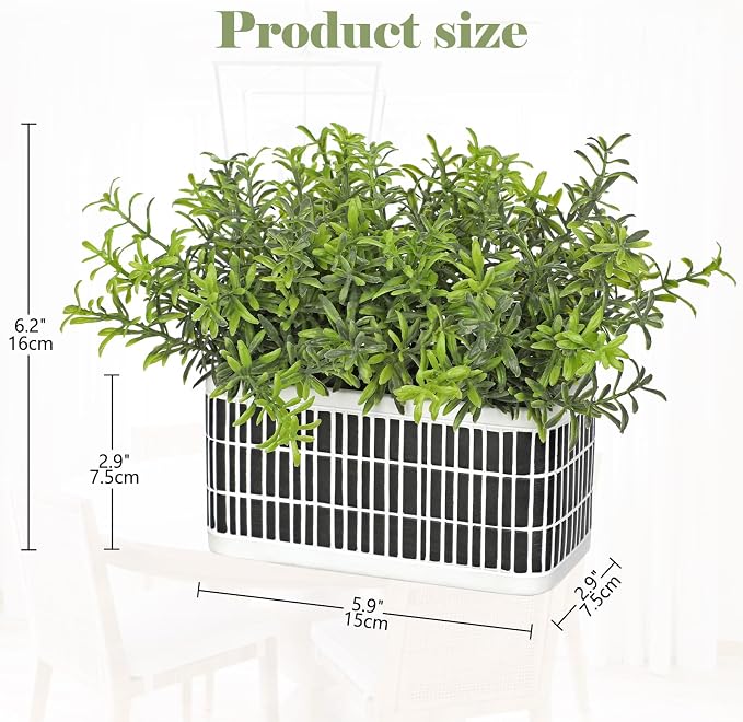 Artificial Plants Indoor Small Fake Plants in Pot Rustic Faux Boxwood Greenery - Image 2