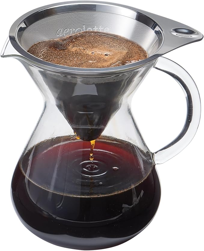 aerolatte Drip Coffee Brewer and Microfilter, Borosilicate Glass and 18/8 by aerolatte