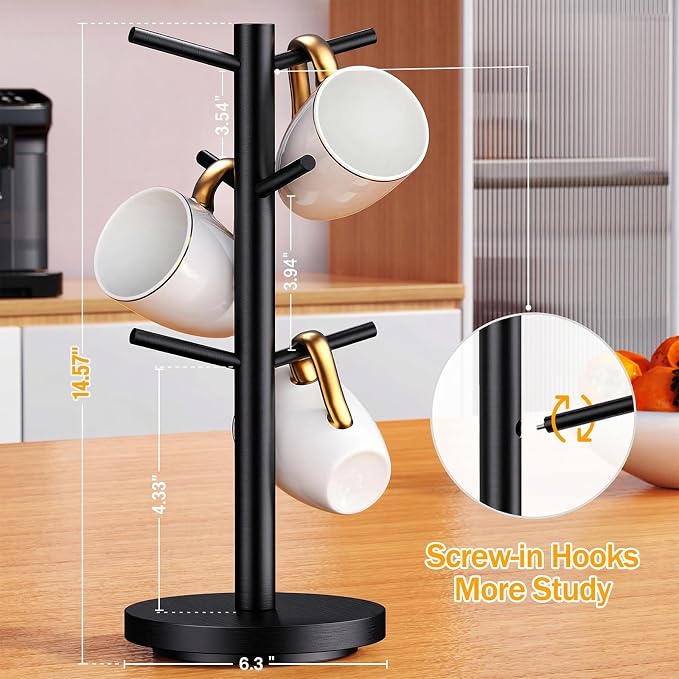 Coffee Mug Holder Tree, Upgraded 360° Rotated Cup Holder - Image 5