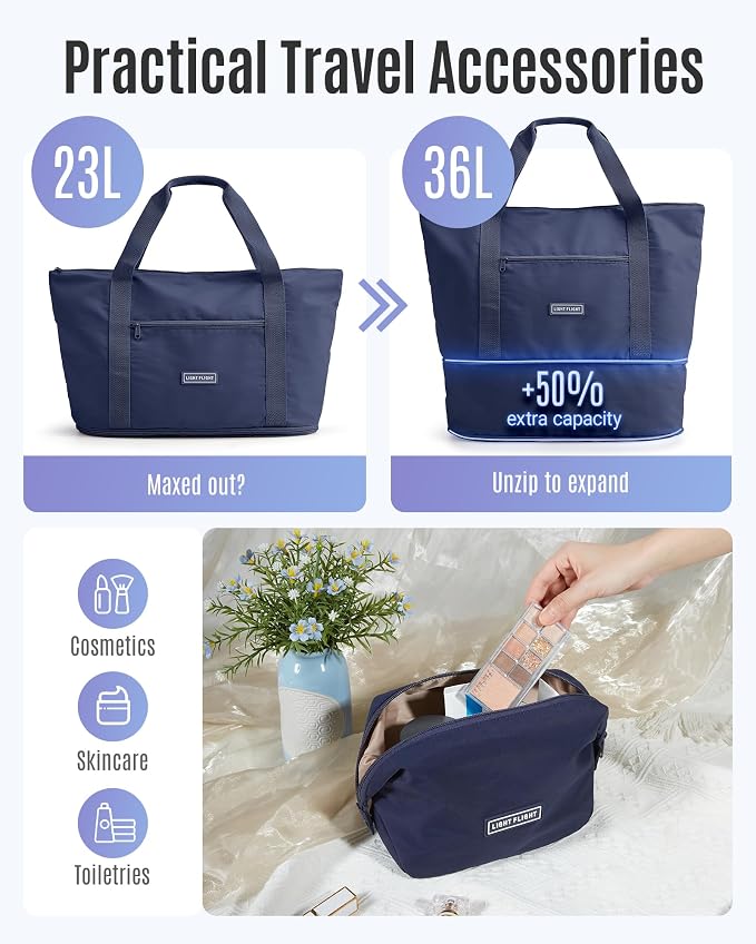 LIGHT FLIGHT 3-Piece Luggage Sets, Expandable Carry On Luggage 22x14x9 Airline - Image 5