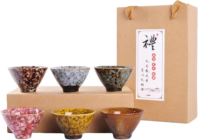 WHJY Ceramic, Japanese Sake Cups, Traditional Chinese Kung Fu Tea cups set Kiln by WHJY