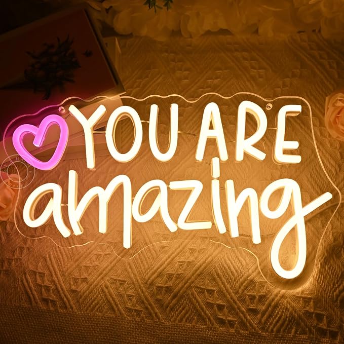 SYLHOME Led Neon Light Sign You Are Amazing Heart Classroom Kids Room Besroom - Image 4