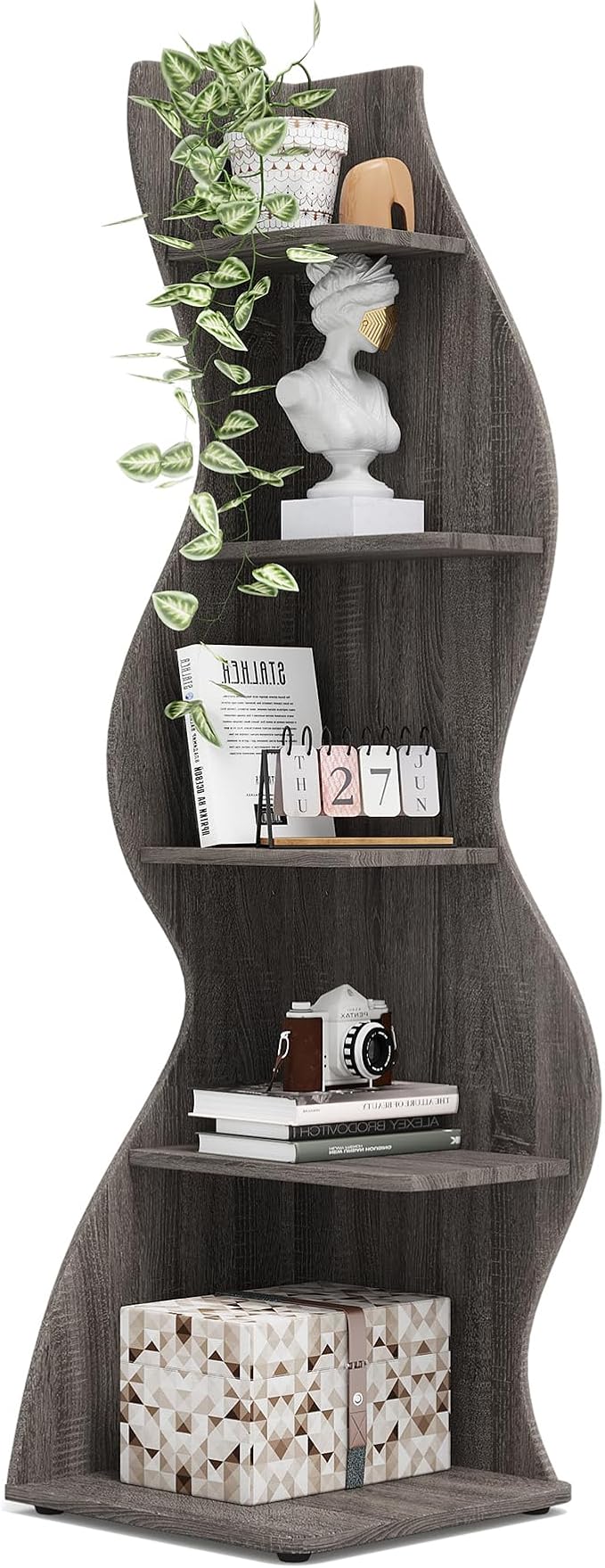 Tribesigns Corner Shelf, Modern 5-Tier Wall Corner Bookshelf, Stylish Corner by Unknown