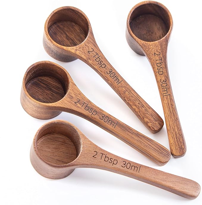 4PCS Wooden Scoops Acacia Wood Scoop by MornHalo