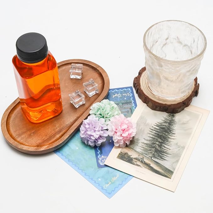 1 Pack 7.48IN*4.13IN Oval Small Brown Wood Serving Trays, Mini Wooden Platters - Image 4