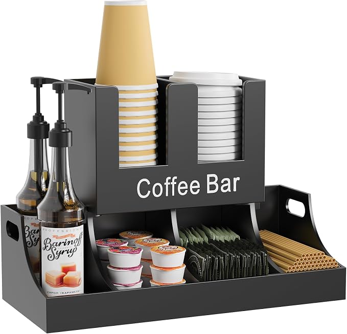 Coffee Station Organizer, Wooden Coffee Bar Organizer by EnjoyYourLife