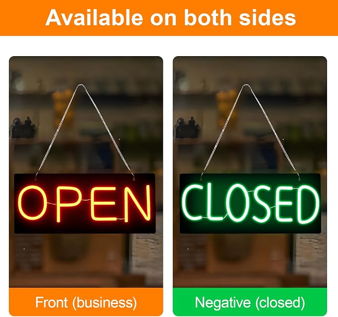 Led Open Signs for Business, Open and Close Double sided Witching, Powered by - Image 6