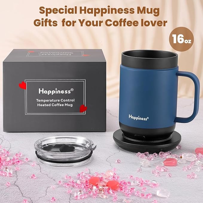 Happiness Smart Heated Coffee Mug, 16oz Rechargeable Electric Self Heating - Image 4
