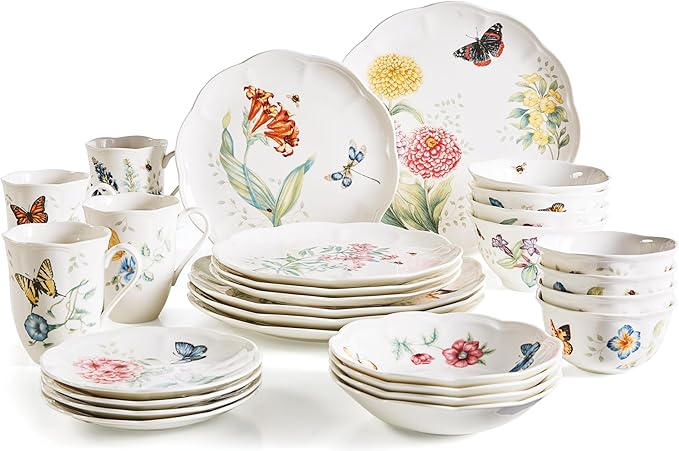 Lenox Dinnerware Set, Butterfly Meadow 28-Piece Set, Service by Lenox