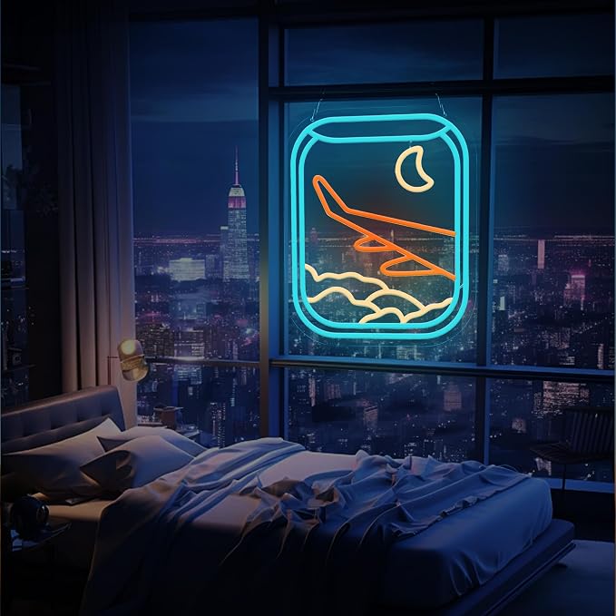Airplane Window View Neon Sign for Kids Room Wall Decor, Airplane Window Led - Image 4
