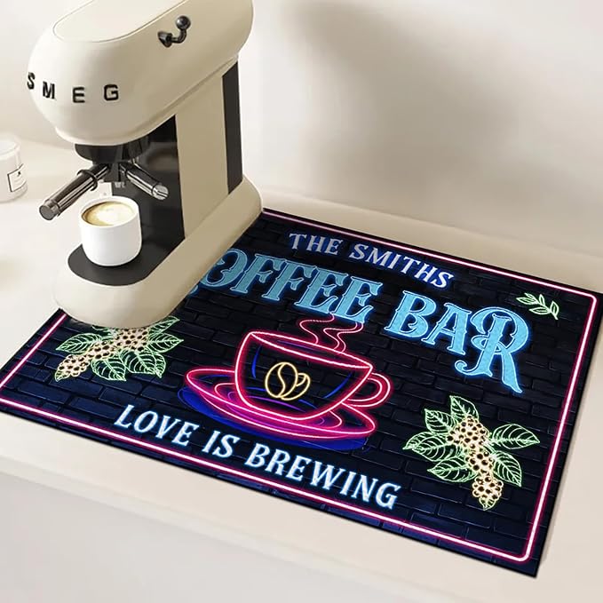 THUYPT Personalized Coffee Mat, Coffee Station Mat Quick Dry, Coffee Spill Mat - Image 4