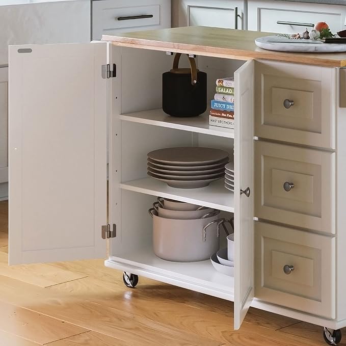 Homestyles Dolly Madison Off-White Mobile Kitchen Island Cart - Image 8