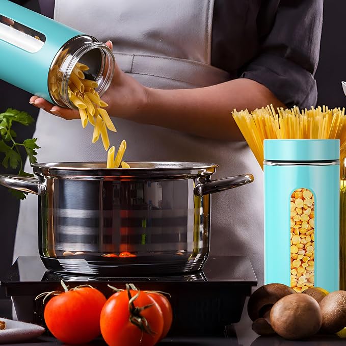 Patelai 6 Pack Kitchen Canisters Set Airtight Stainless Steel Canister Food - Image 6