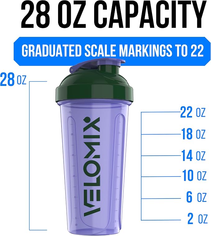 VELOMIX -2 Pack- 28 oz Protein Shaker Bottles - Image 4