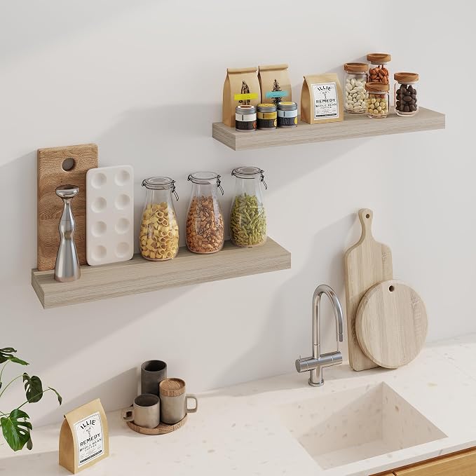 Fun Memories Floating Shelves for Wall, 32Inch Floating Shelves Set of 2 - Image 4