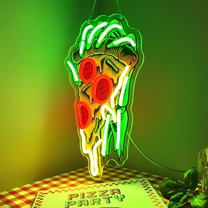 Pizza Neon Sign for Wall Decor Dimmable Pizza LED Neon Light USB Powered LED - Image 2