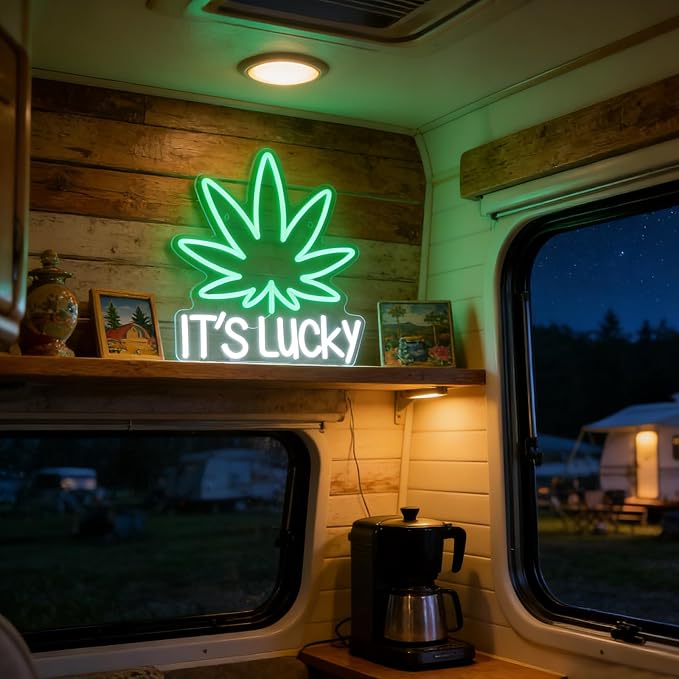 Weed Leaf Neon Sign Green LED Neon Lights Signs - Image 6