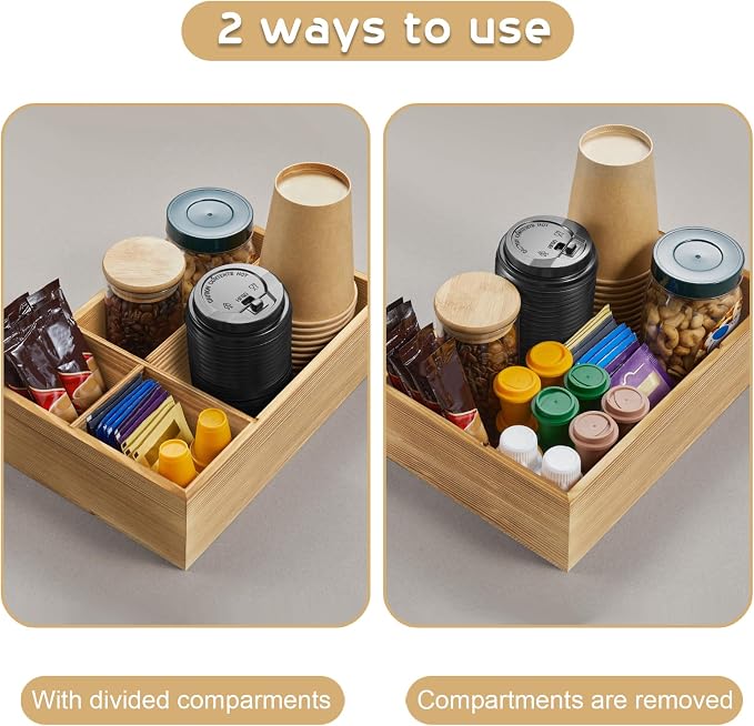 ALELION Brown Coffee Station Organizer - Image 2