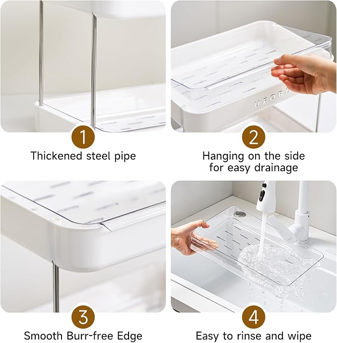 UFORU Countertop Coffee Station Organizer| 2-Tier Whisky Glass Holder, Mug - Image 6