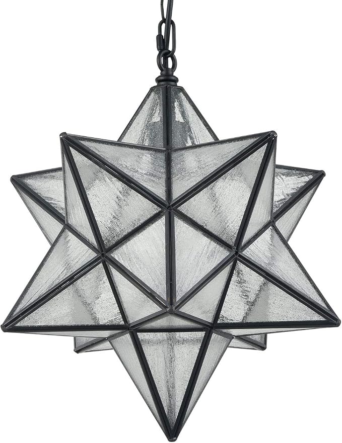 Modern Moravian Star Pendant Light Seeded Large Glass Hanging Lights - Image 4