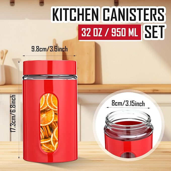 Patelai 6 Pack Kitchen Canisters Set 20 oz Airtight Stainless Steel Canister - Image 2