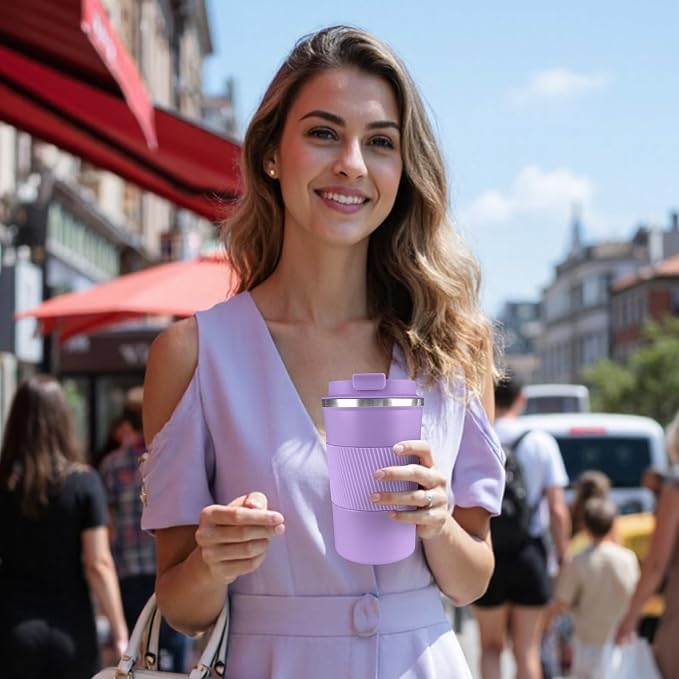 YINBAOGE Insulated Travel Coffee Mug, Spill & Leak Proof, Portable To Go - Image 6
