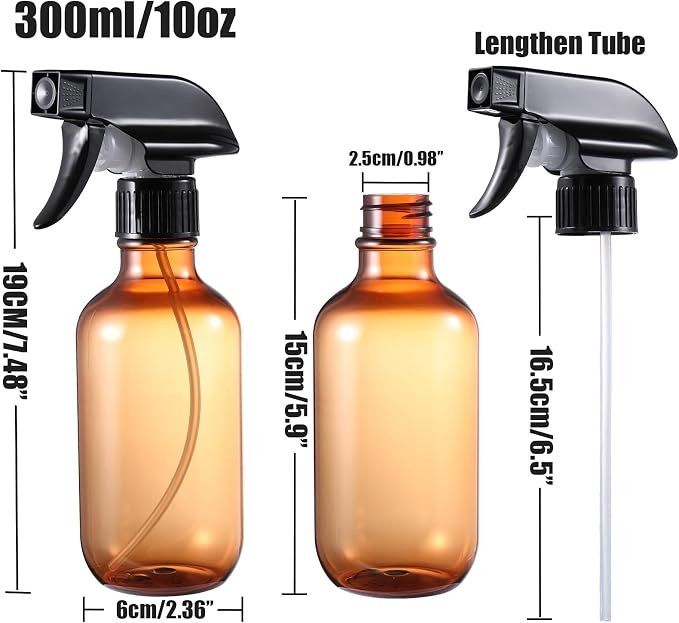 Spray Bottles 2 Pack 10 oz Refillable Plastic Squirt Bottle - Image 2