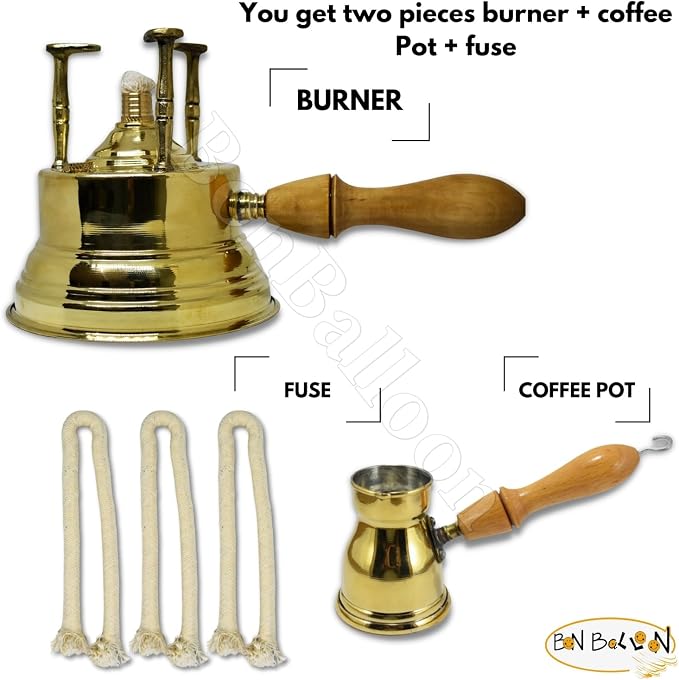 Al Bramony Brass Turkish Greek Coffee Alcohol Burner Maker Table Top Tabletop - Image 3