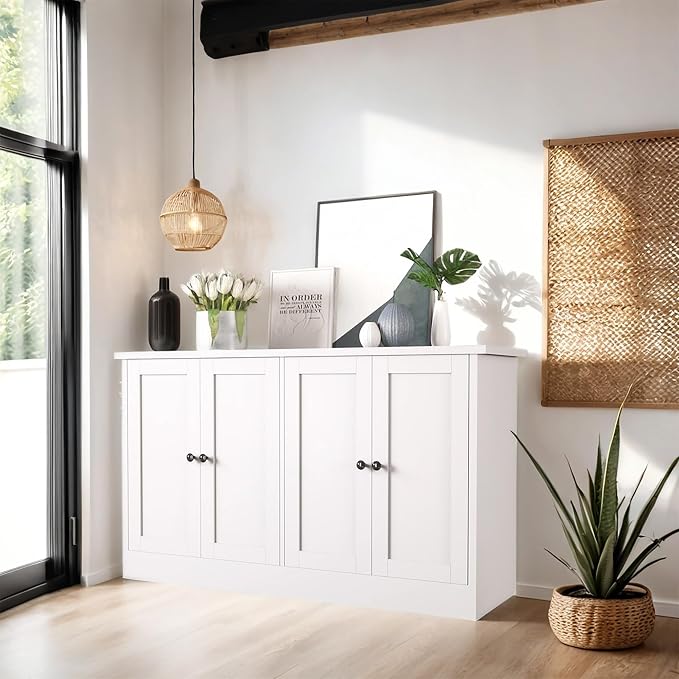 holzart White Buffet Cabinet - Image 3