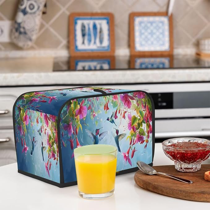 Tropical Flower Hummingbird Toaster Cover 4 Slice Wide Slot Washable Appliance - Image 6