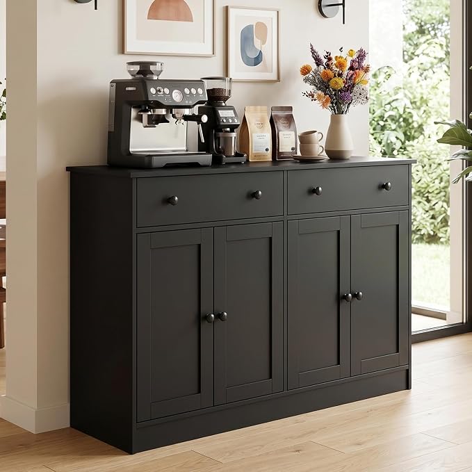 holzart 49" Black Buffet Cabinet by holzart