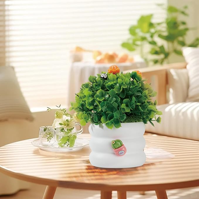 Mini Potted Fake Plants Artificial Plastic Eucalyptus Plants Centerpieces - Image 4
