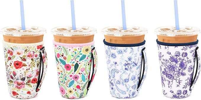 4 Pack Neoprene Cup Sleeves by Snowso