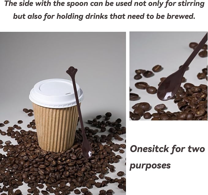 200 Pcs Coffee Cocktail Stirrer Stick Spoon Disposable Plastic Mini Stir Cup - Image 4