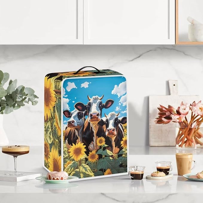 Cow Sunflower Coffee Machine Covers Anti Dust Covers - Image 4