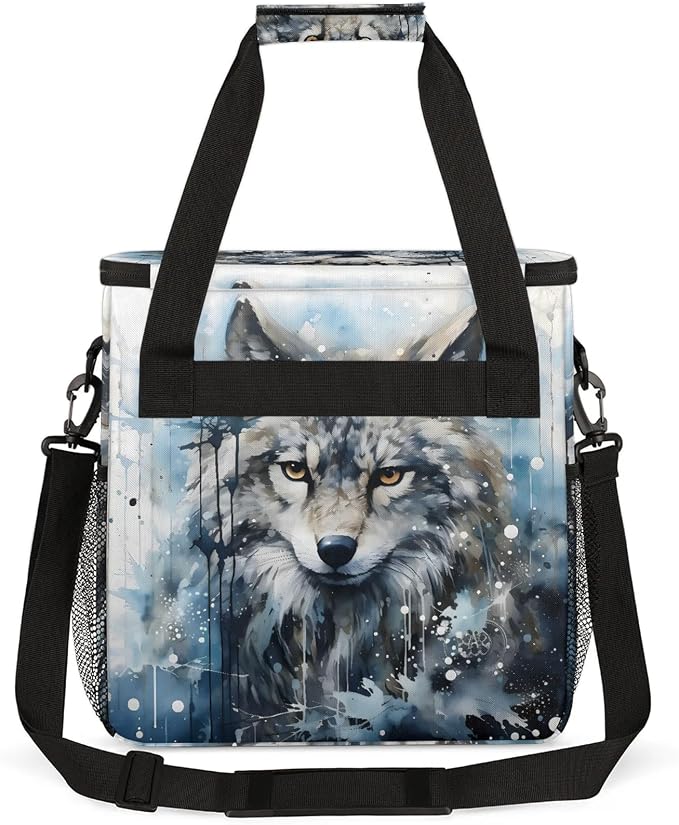 Cool Wolf Coffee Maker Carring Bag, Large Insulated Storage Organizer Case Tote - Image 5