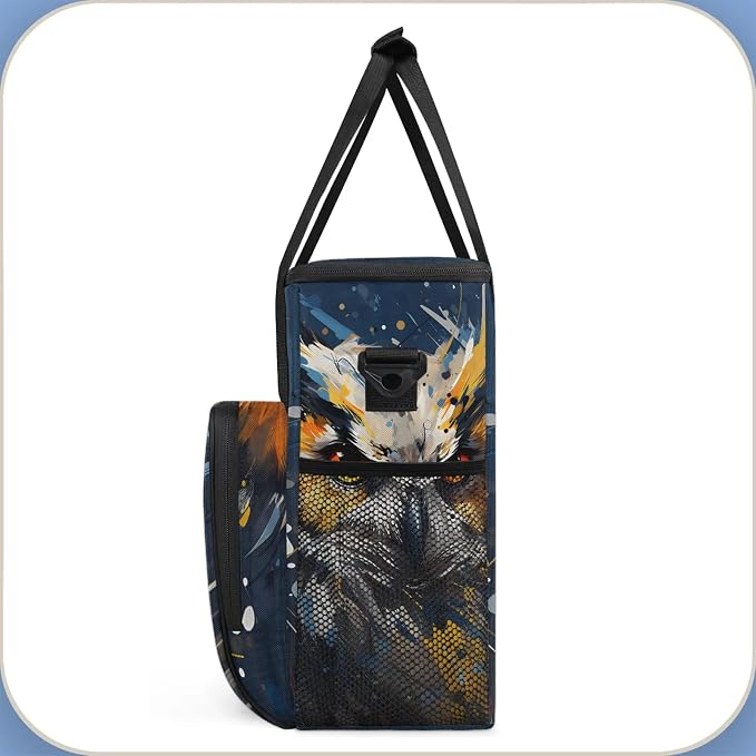 Owl Print Coffee Maker Carring Bag, Large Insulated Storage Organizer Case Tote - Image 4