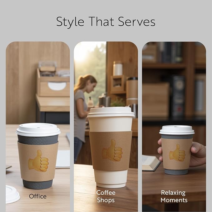 Restaurantware Coffee Cup Sleeves 50 Pack Fits 12, 20 oz Coffee Cups Disposable - Image 6