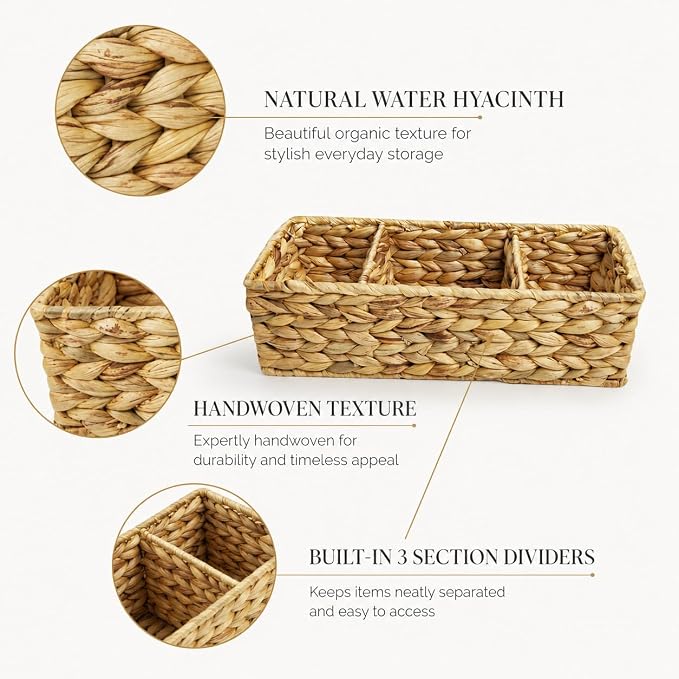 Operitacx 2-Pack Wicker Basket Organizer - Image 4