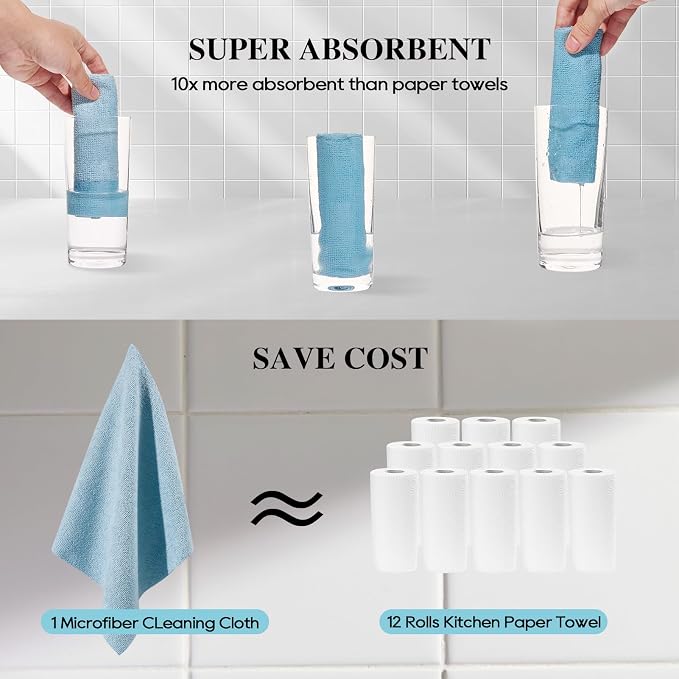 HONOVA Microfiber Cleaning Cloth Roll 90 Pack, Tear Away Microfiber Towels - Image 4
