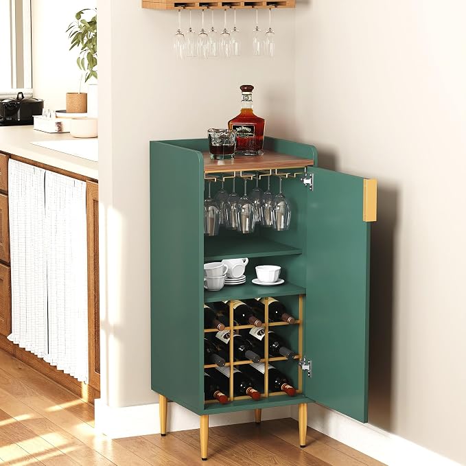 ARTPOWER Mini Bar Cabinet for Apartment, Fluted Wine Bar Cart - Image 3